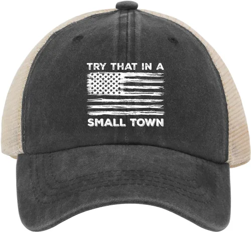 Miniatura 3 de Hat Try That in Small Towns Trucker Hat Men Funny Mesh Cap for Summer