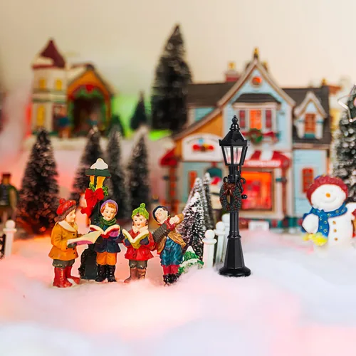 Miniatura 2 de LIOOBO Lámpara de Navidad Post Village Accesorios: Mini modelos de luz de calle de Navidad, lámpara de hadas de pueblo, luz de calle de casa