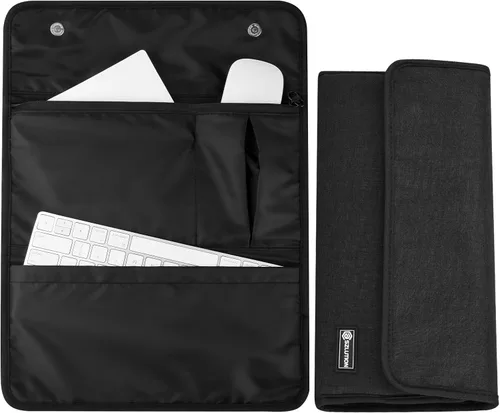 Miniatura 9 de Funda de viaje para accesorios de Apple, compatible con teclado mágico, trackpad, mouse - Funda (negro)