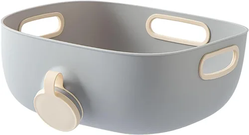 Cesta de drenaje multiusos para frutas y verduras, colador de granos, filtro de lavado de arroz, accesorio de cocina, color blanco y gris