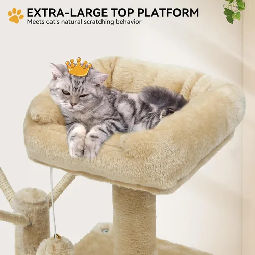 Miniatura 4 de YITAHOME Árbol para gatos de varios niveles de 44 pulgadas para gatitos de interior, muebles para gatos con postes para rascar, perca de felpa