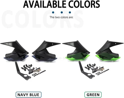 Miniatura 3 de Alerón para parabrisas de motocicleta, alerones desnudos, alerón de ala fija compatible con Kawasaki Z900 Z 900 Z900 2020 2021 (color: verde)