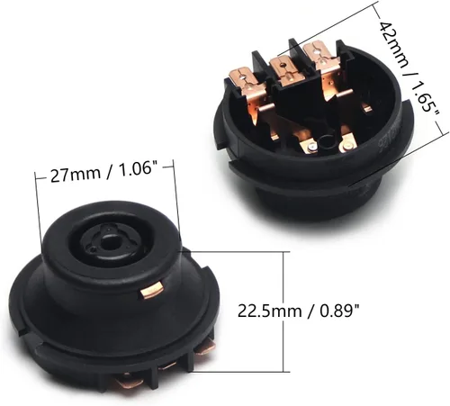Miniatura 2 de Fielect Conector eléctrico del acoplador de la base de la caldera de 2 uds, punta de control de temperatura, zócalo de base superior negro 220V