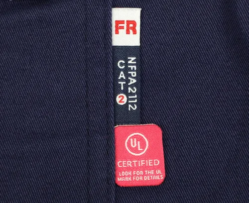 Miniatura 5 de BOCOMAL Camisas FR de alta visibilidad con botones de 7.5 onzas ANSI/ISEA tipo O Class1 resistente al fuego Hi Vis Refective Safety Jacket Azul