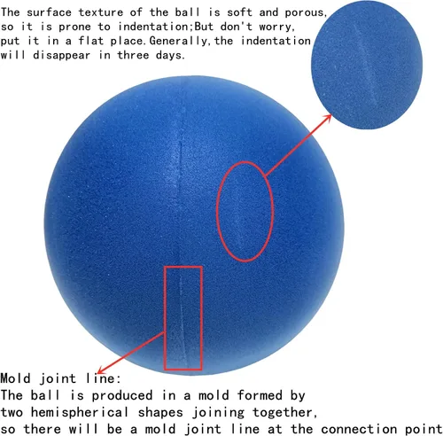 Miniatura 3 de Balón de espuma suave sin ruido de 7 pulgadas para kickball y dodgeball, para actividades en interiores Azul
