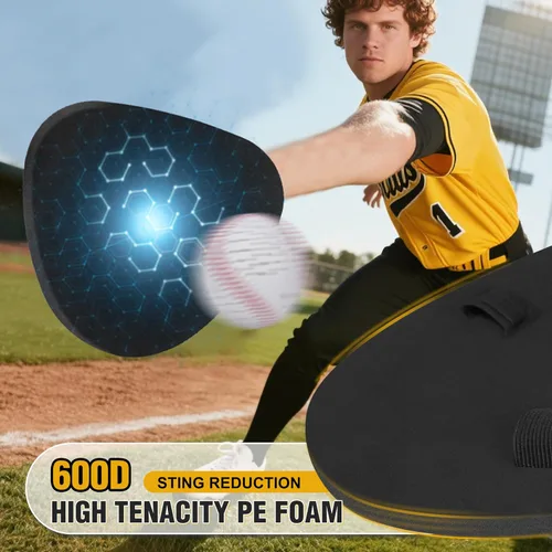 Miniatura 3 de Hikeen 2 Packs Baseball Training Gloves Infield Training Gloves Pancake Glove Softhands Baseball Fielding Trainer Flat Glove Two-Hands