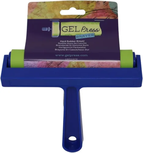 Miniatura 8 de Brayer de goma Gel Press de 4 pulgadas, para grabado, álbumes de recortes, manualidades de papel, decoración del hogar y más, azul y verde