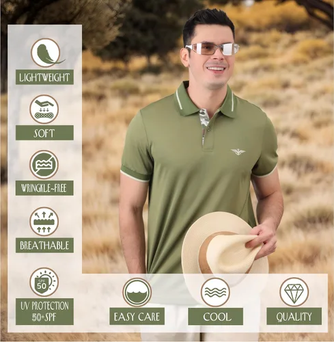 Miniatura 3 de Albert Morris Paquete de 4 camisas polo de manga corta a rayas para hombre