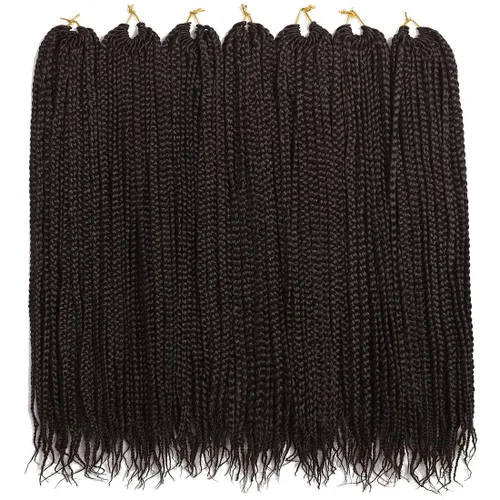 Miniatura 15 de Trenzas de caja de crochet pre-anilladas Goddess, trenzas de crochet, trenzado de cabello 7 paquetes 3x cabello de crochet (35,6 cm, 1B)