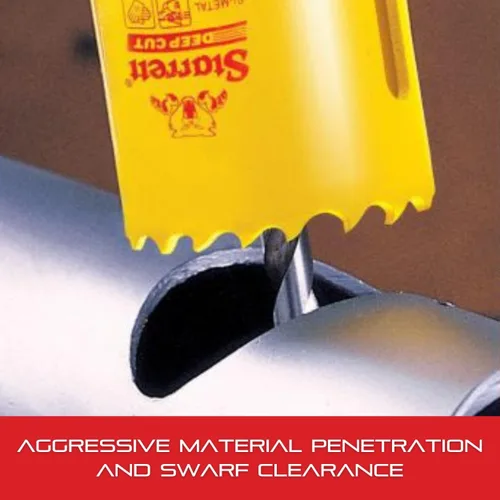 Miniatura 6 de Starrett DCH0136-G - Sierra perforadora bimetálica de corte profundo con dientes HSS resistentes a la abrasión - Ideal para cortar metal, acero