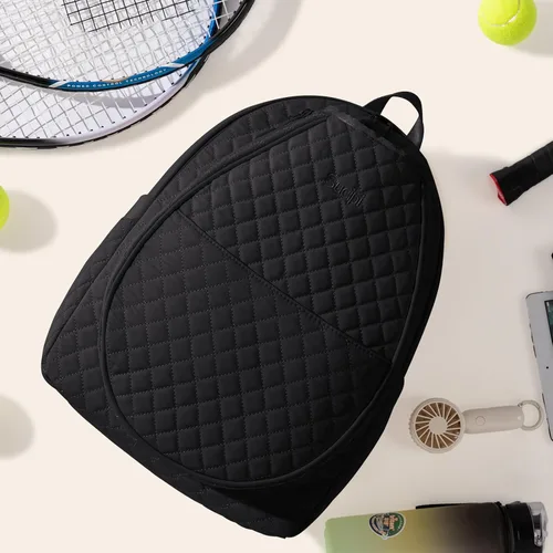 Miniatura 8 de Sucipi Bolsas de tenis para mujeres, Mochila bolsa acolchada para raqueta de tenis para raqueta de tenis, palas de pickleball, bádminton Negro