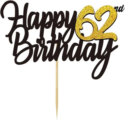 Miniatura 82 de Decoración para tarta de cumpleaños número 24 con purpurina para 24 años, decoraciones de cumpleaños de 24 años, decoraciones doradas para tartas