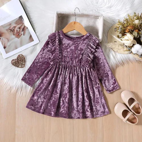 Miniatura 38 de IDOPIP Vestido tutú de terciopelo para niñas pequeñas, vestido de manga larga para princesa, Navidad, cumpleaños, fiesta, boda, vestidos de otoño e