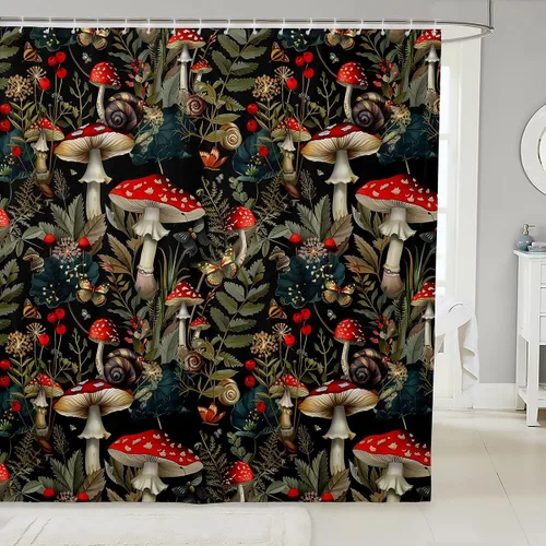 Miniatura 44 de Castle Fairy Cortinas de ducha con hojas de ginkgo, cortina de baño botánica de naturaleza verde, tela de plantas de acuarela, juego de decoración