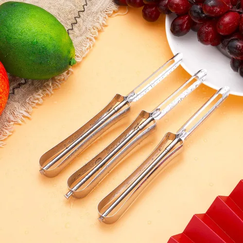 Miniatura 7 de Mudder 10 peladores de frutas y verduras, de acero inoxidable, rotativos, zanahorias, patatas, herramientas para pelar el hogar y la cocina
