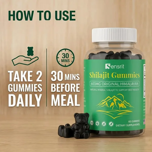 Miniatura 6 de Shilajit Gummies 600mg Resina Shilajit pura del Himalaya Energía natural, resistencia, claridad mental y apoyo de vitalidad para hombres