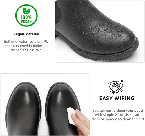 Miniatura 3 de Botas de tobillo para mujer con cremallera, botas Chelsea de moda, cómodas botas de tacón bajo