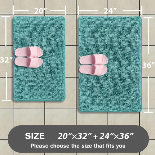 Miniatura 621 de Alfombra de baño pequeña de 12 x 18 pulgadas, lavable y absorbente, antideslizante, alfombra de baño de felpilla gruesa y suave para baño, ducha