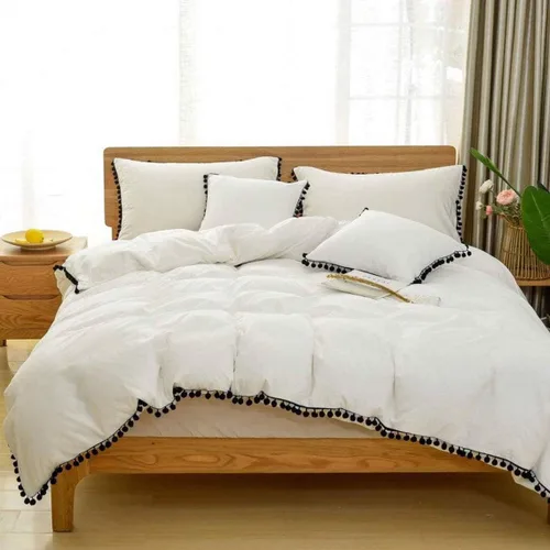 Miniatura 41 de Edredón hippie puro con borlas para dormitorio, manta bohemia con flecos indios, funda de edredón de algodón para mujer con fundas de almohada