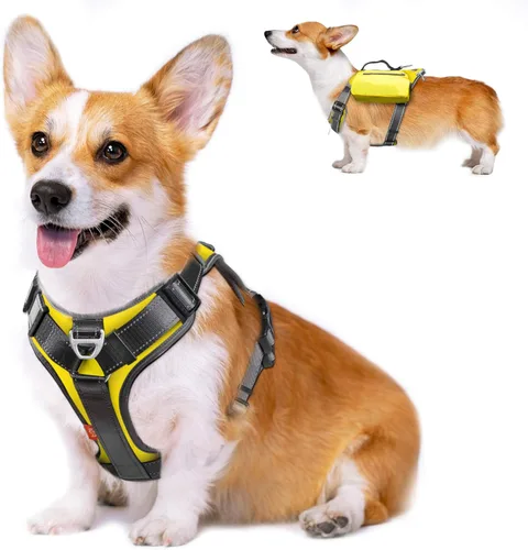 Miniatura 12 de Fida - Arnés resistente para perro, pechera para viaje, campamento o senderismo. Para perro pequeño, mediano y grande, con 2 bolsillos laterales
