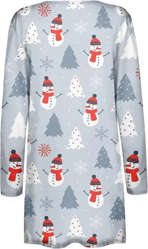 Miniatura 6 de FQZWONG Cardigan for Women Lightweight 2023 Christmas Outfits Fashion Fall Long Sleeve Tops Casual Open Front Coats Clothes