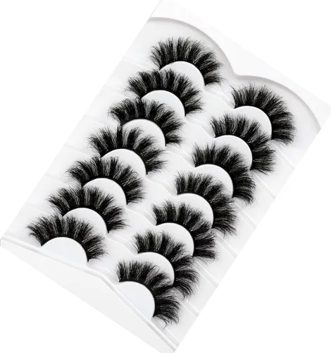 Miniatura 22 de Pooplunch - Pestañas postizas finas de visón sintético, estilo ojo de gato, naturales, cruzadas, tipo racimo, efecto 8D de volumen, tiras