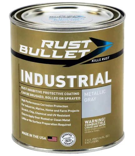 Miniatura 14 de RUST BULLET Industrial - Gris metálico - 1/4 pinta - Revestimiento preventivo de óxido para proyectos industriales, marinos, domésticos y agrícolas