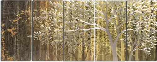 Miniatura 10 de RICHSPACE ARTS Arte moderno de pared de metal grande flor azul y plata escultura decoración con textura 3D juego de 5 piezas Azul y plateado