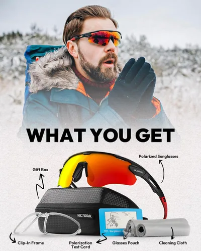 Miniatura 8 de VICTGOAL Gafas de ciclismo para hombres y mujeres con lentes polarizadas, protección UV, gafas de sol de ciclismo TR90 marco para gafas de bicicleta