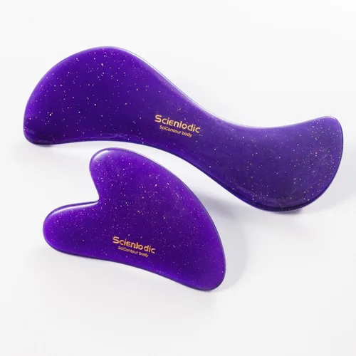 Miniatura 29 de Scienlodic Gua Sha - Herramienta de masaje con mango (resina), herramienta de raspado Guasha más grande para masaje de espalda, cuello, cara