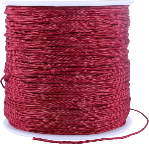Miniatura 49 de KONMAY 1 rollo de cuerda de nailon para hacer pulseras de 150 yardas, trenzado de nailon Shamballa Macramé/cordón de cuentas de 0.4mm, cordón