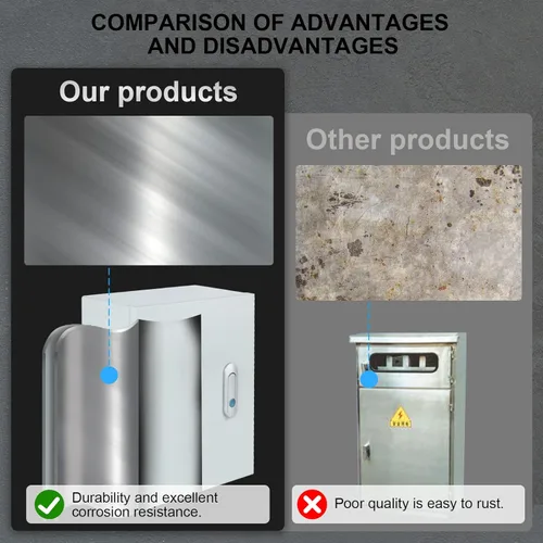 Miniatura 4 de Caja de conexiones eléctricas de acero, Caja de caja eléctrica para interiores y exteriores, Caja de metal resistente al agua y al polvo, Montada
