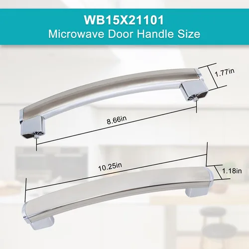 Miniatura 6 de Manija de puerta de horno microondas WB15X21101 mejorada compatible para reemplazo de manija de microondas GE, reforzada para piezas de puerta