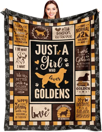 Manta de regalo Golden Retriever para mujer, el mejor regalo para los amantes de los Golden Retriever, manta decorativa Goldens Retrievers de 60 x