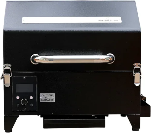 Miniatura 10 de Freedom - Parrilla de pellets portátil y ahumador: pantalla digital, sondas duales de carne, área de cocción de 242 pulgadas cuadradas, alimentado