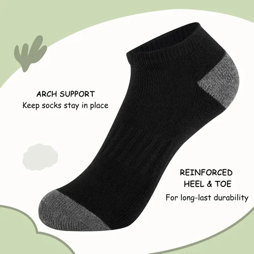 Miniatura 3 de Comfoex 10 pares de calcetines para niños de 4-6, 6-8, 8-10 años, calcetines deportivos de corte bajo para niños, calcetines cortos medio acolchados