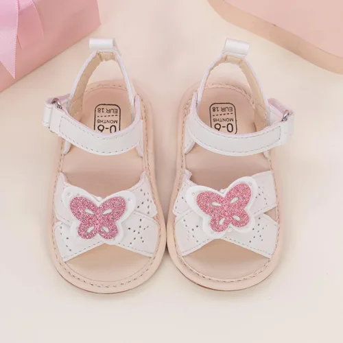Miniatura 91 de Meckior Sandalias de verano con punta abierta y suave de piel sintética para bebés y niñas pequeñas