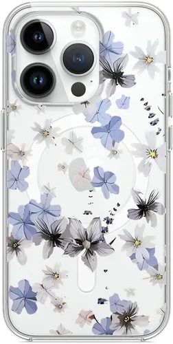 Miniatura 4 de Para iPhone 12 Mini Magsafe Caso, Floral Delgado A Prueba de Golpes Protector Lindo Duro PC+TPU Bumper Flor Mujeres Funda Magnética Transparente