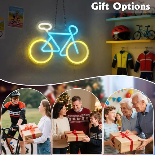 Miniatura 7 de Letreros de neón para bicicleta para decoración de pared, luces de neón para dormitorio, luz de pared de neón adecuada para sala de estar, oficina