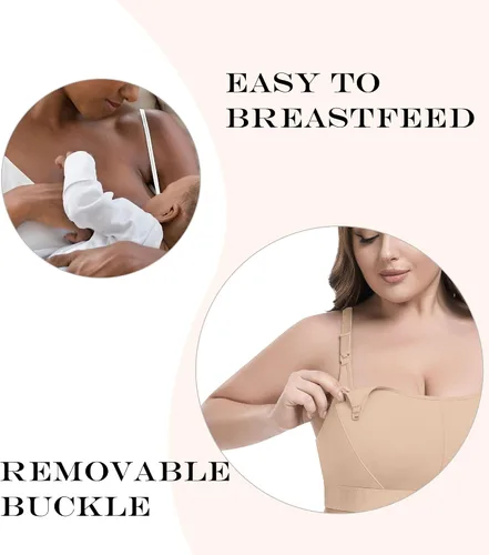 Miniatura 4 de Bralette de maternidad y lactancia para mujer, 3 unidades (S-4XL) - Bralette cómodo ajustable
