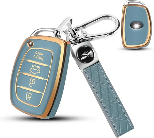Miniatura 10 de QBUC Funda para llavero Hyundai Elantra, protector de TPU suave con llavero compatible con Hyundai Elantra Ioniq Sonata Tucson Elantra GT 2021 2020