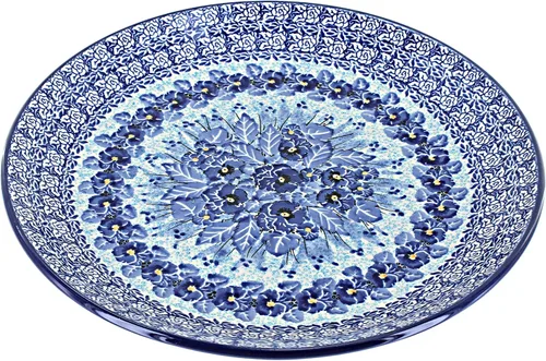 Miniatura 15 de Cerámica pulida de rosa azul – Plato de cena Athena marrón – 10.5 pulgadas de diámetro – Ideal para comidas diarias, comidas informales o como