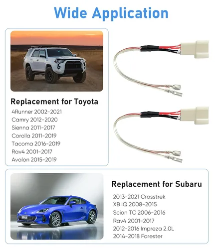 Miniatura 2 de Reemplazo del arnés de cableado del altavoz de la puerta delantera del coche para Toyota Rav4/Camry/Highlander 2008-2022, Subaru