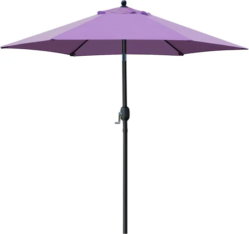 Miniatura 17 de Sombrilla Sunnyglade para patio, 7.5 pies, con botón de inclinación, manivela, 6 varillas (color canela)
