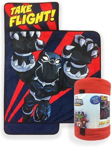 Jay Franco Tapete para siesta para niños con almohada y manta integradas, saco de dormir de microfibra suave de 46 x 20 pulgadas con etiqueta de