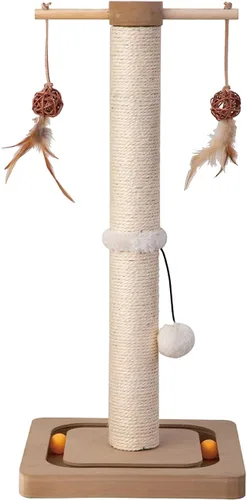 Miniatura 8 de PEEKAB Poste rascador para gatos de alta calidad, rascadores de sisal con juguetes interactivos de seguimiento, rascador vertical para gatos