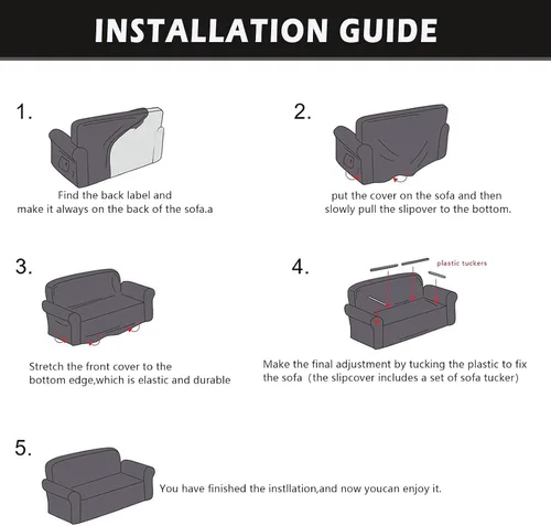 Miniatura 6 de Qubjus Funda de sofá moderna de alta elasticidad para sofá cama de dos cojines, funda de sofá sólida antideslizante, lavable, protector de muebles