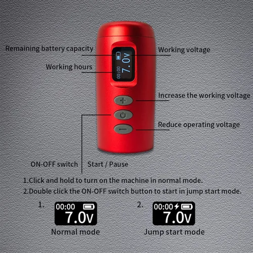 Miniatura 3 de BRONC Máquina de tatuaje inalámbrica mágica Fuente de estilo bolígrafo giratorio Motor sin núcleo 1300 mAh Batería Power (verde militar)
