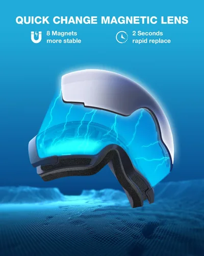 Miniatura 3 de ZIONOR X4 Ski Goggles Magnetic Lens - Snowboard Goggles for Men Women Adult - Snow Goggles Anti-fog UV Protection