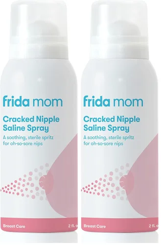 Miniatura 8 de Frida Mom Spray salino para pezones agrietados, esenciales de lactancia materna para nuevas mamás, suave para bebé y mamá, spray para curar